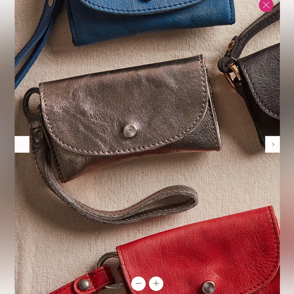 Free People Metallic Leather bag Wristlet NEW